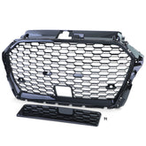 NEU Sport Kühlergrill Wabengrill Schwarz Glanz für Audi A3 8V 16-20 mit ACC
